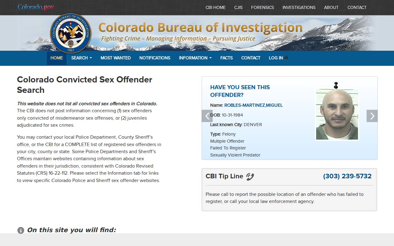 Phillips County inmate records and Colorado sex offender registry