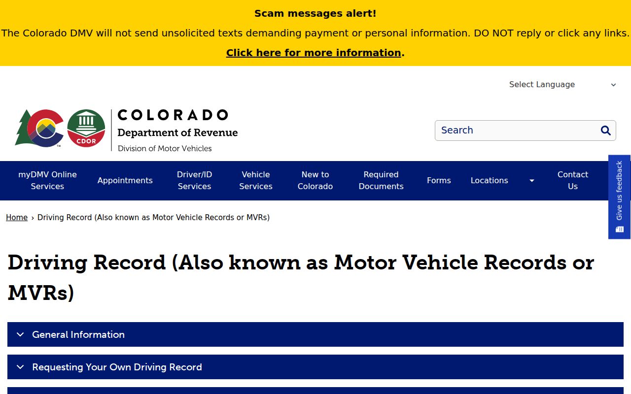Phillips County traffic court records and Colorado DMV motor vehicle record requests