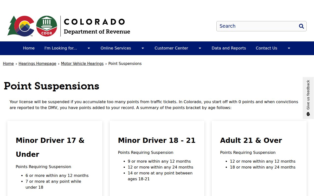 Phillips County traffic court records and Colorado point suspensions